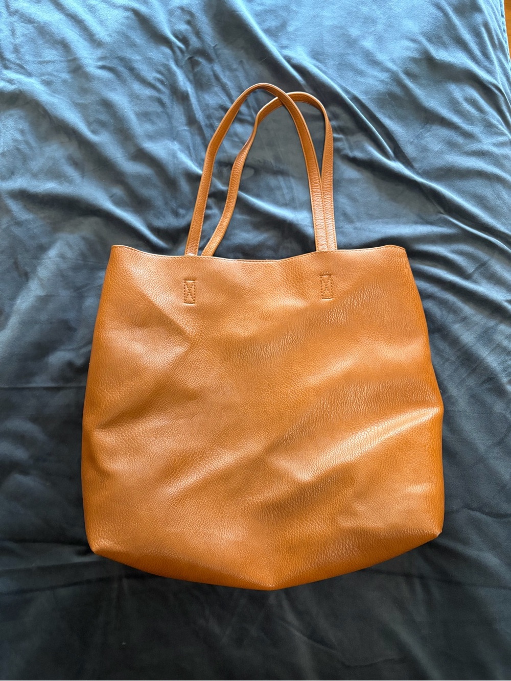 Classic Tan Leather Tote Bag - Everyday Carry